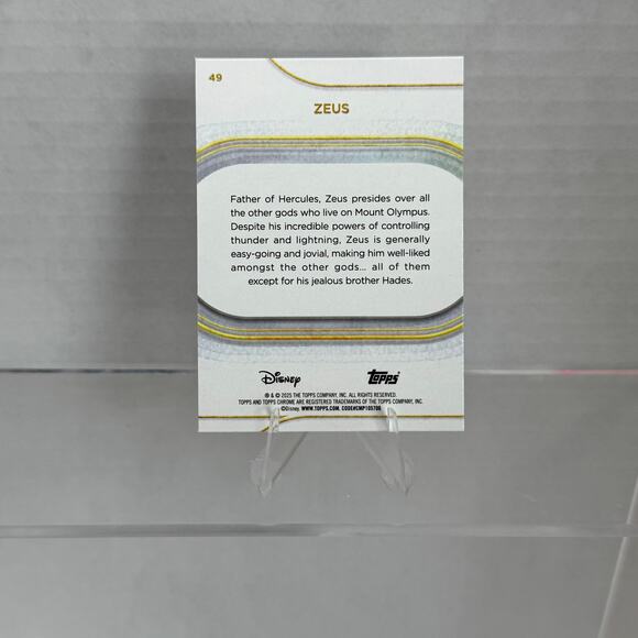 Disney Topps Chrome 2025 Mini Diamond Zeus #49 Father of Hercules - Picture 5 of 5